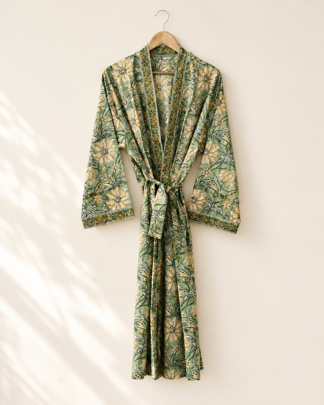 Green Floral Beach Cover-up