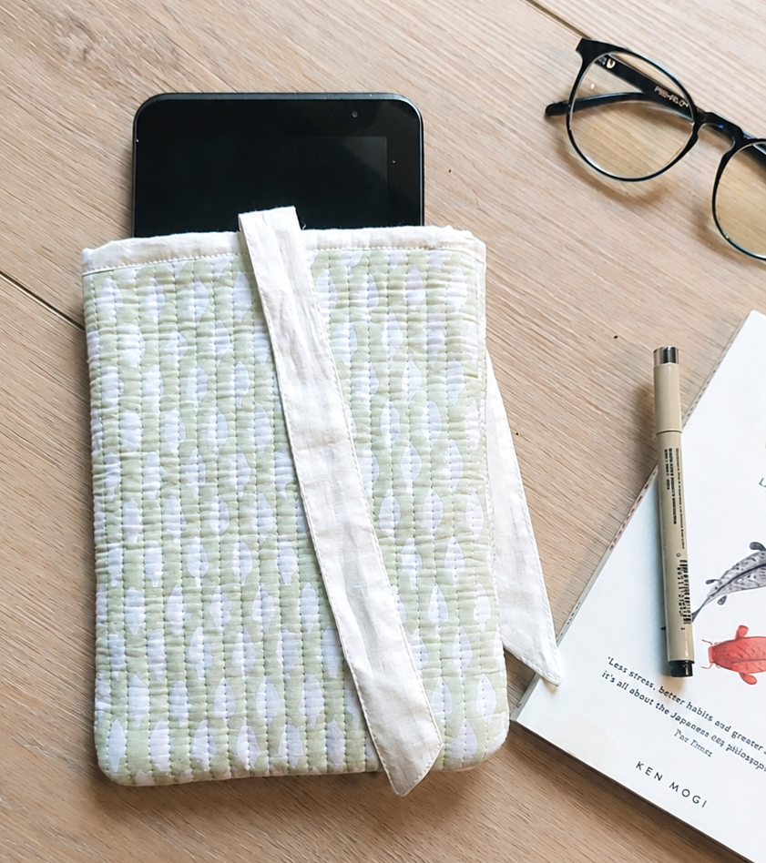 Sage green buti block printed sleeve