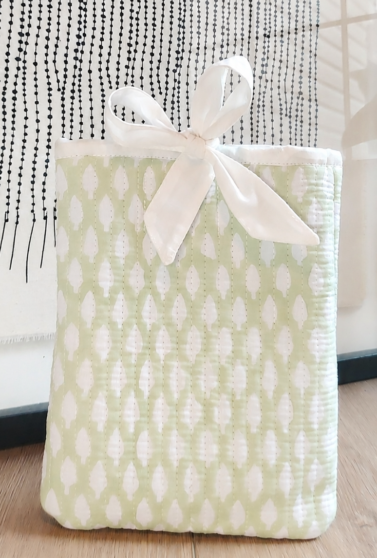 Sage green buti block printed sleeve