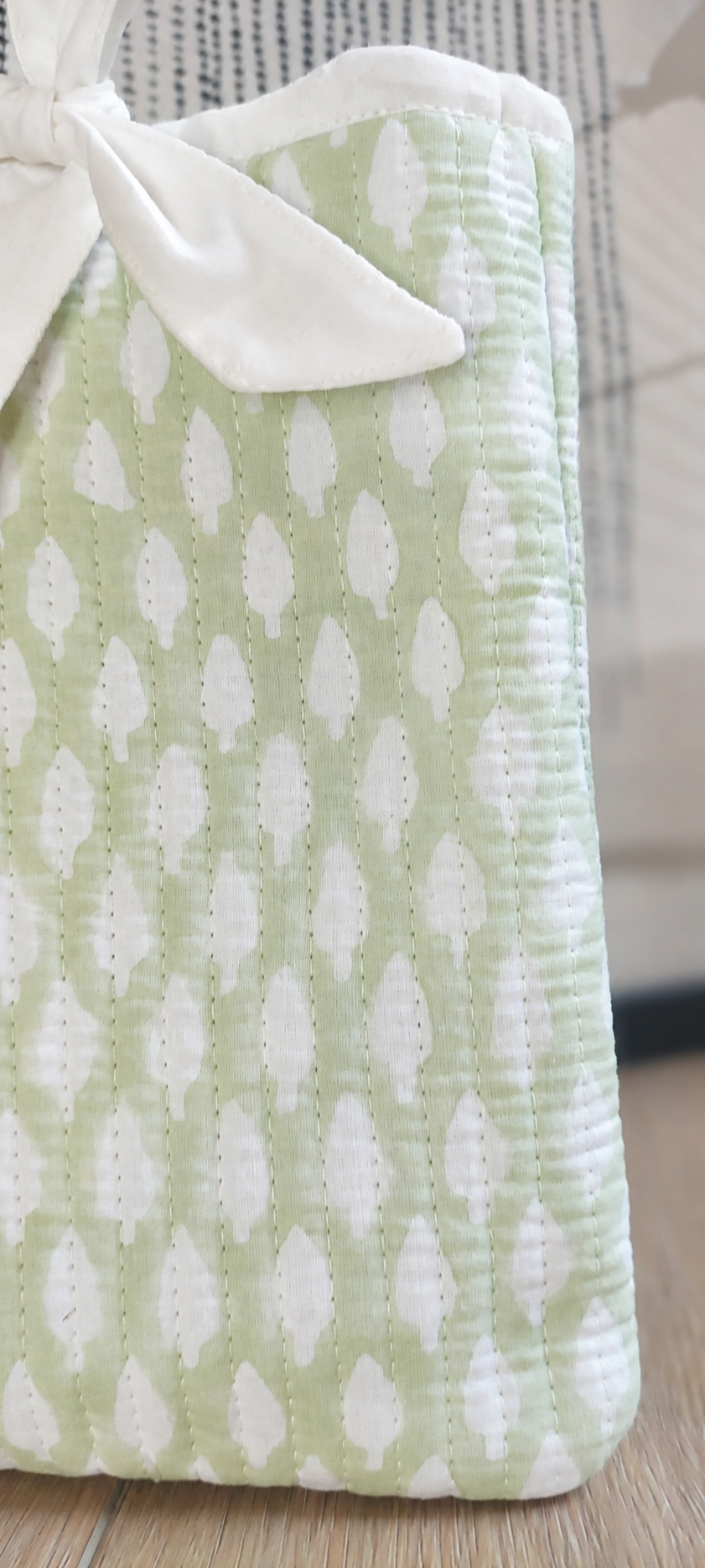Sage green buti block printed sleeve