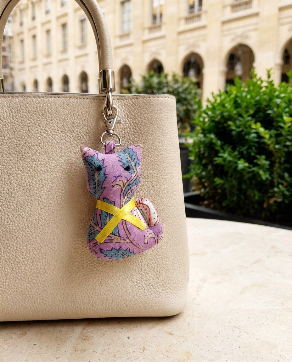 Resha Loom Fabric Cat Bag Charm Accessory